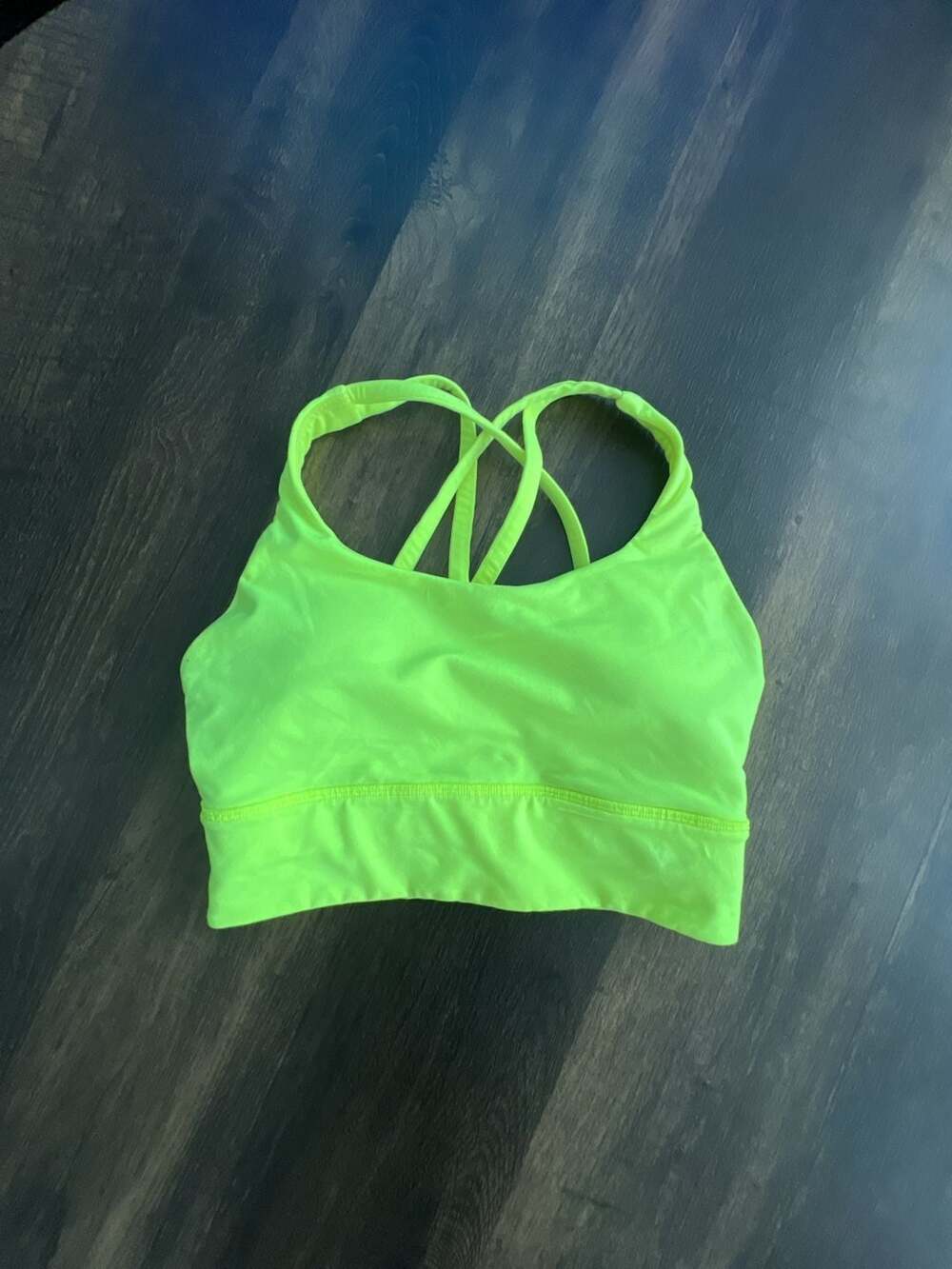 Lululemon Energy Long Line Bra Criss-Cross Neon Yellow Size 4